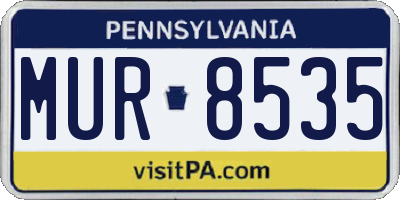 PA license plate MUR8535
