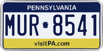PA license plate MUR8541