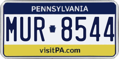 PA license plate MUR8544