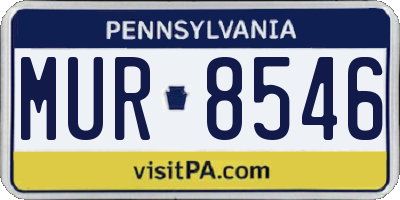 PA license plate MUR8546