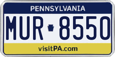 PA license plate MUR8550