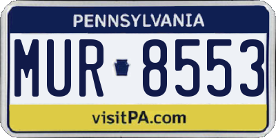 PA license plate MUR8553