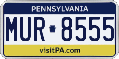 PA license plate MUR8555