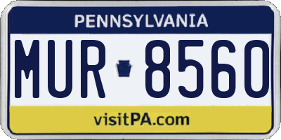 PA license plate MUR8560
