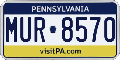 PA license plate MUR8570