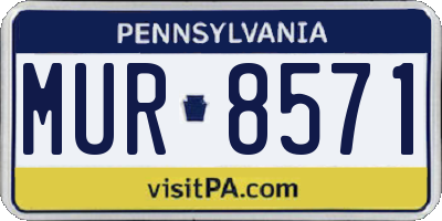 PA license plate MUR8571