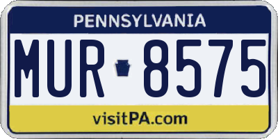 PA license plate MUR8575