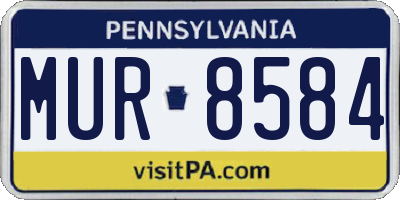 PA license plate MUR8584