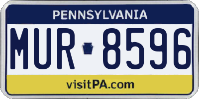 PA license plate MUR8596