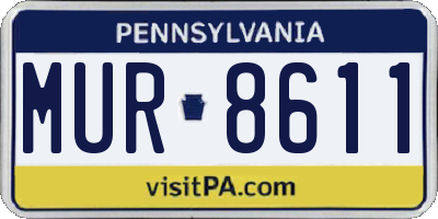 PA license plate MUR8611