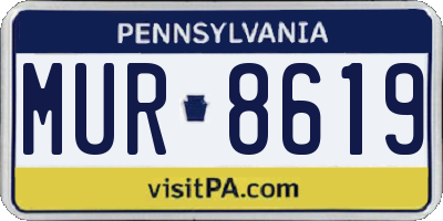 PA license plate MUR8619