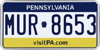 PA license plate MUR8653