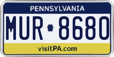PA license plate MUR8680