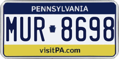 PA license plate MUR8698