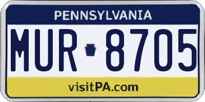 PA license plate MUR8705