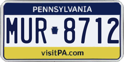 PA license plate MUR8712