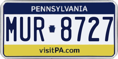 PA license plate MUR8727