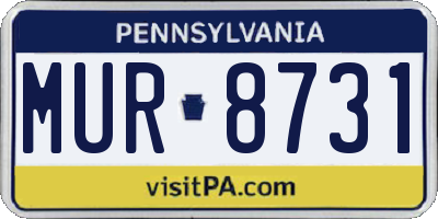 PA license plate MUR8731