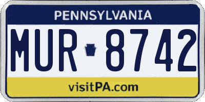 PA license plate MUR8742
