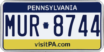 PA license plate MUR8744