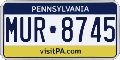 PA license plate MUR8745