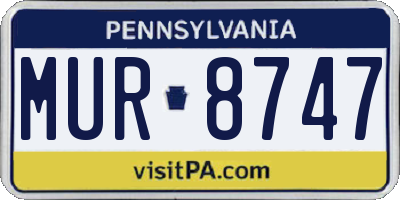 PA license plate MUR8747