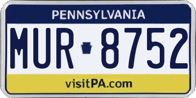 PA license plate MUR8752