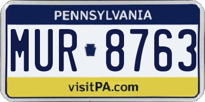 PA license plate MUR8763