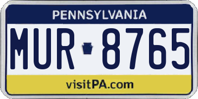 PA license plate MUR8765