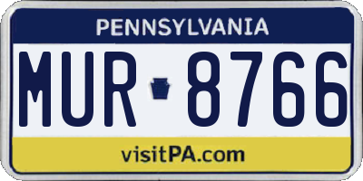 PA license plate MUR8766