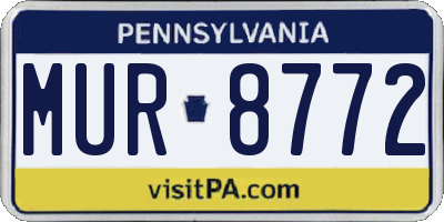 PA license plate MUR8772
