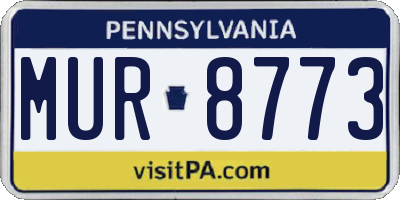 PA license plate MUR8773