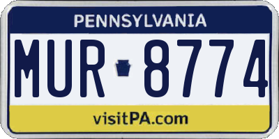PA license plate MUR8774