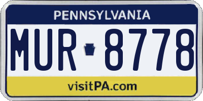 PA license plate MUR8778