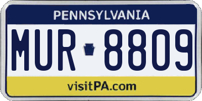 PA license plate MUR8809