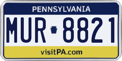 PA license plate MUR8821