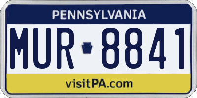 PA license plate MUR8841