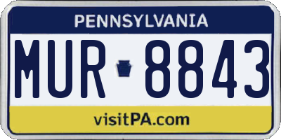 PA license plate MUR8843