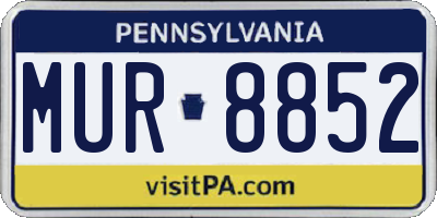 PA license plate MUR8852