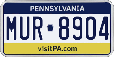 PA license plate MUR8904