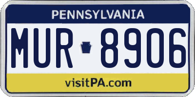 PA license plate MUR8906