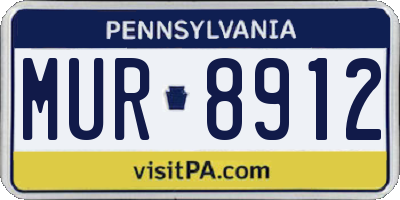 PA license plate MUR8912