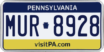 PA license plate MUR8928