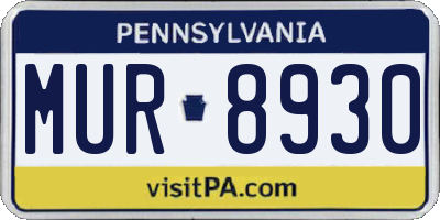 PA license plate MUR8930