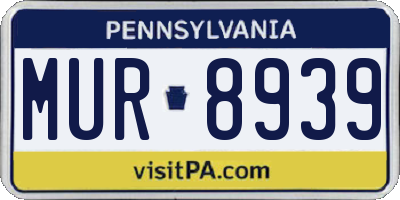 PA license plate MUR8939