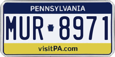 PA license plate MUR8971