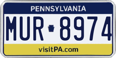 PA license plate MUR8974