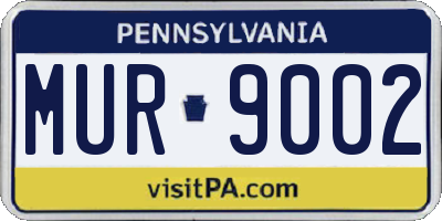 PA license plate MUR9002