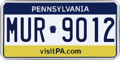 PA license plate MUR9012