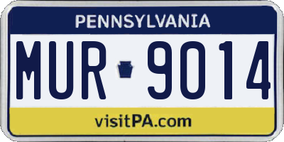 PA license plate MUR9014